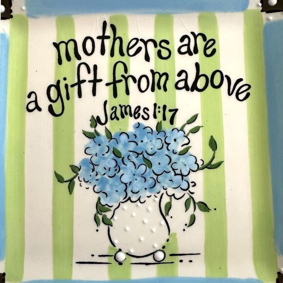 Burton+Burton Decorative Ceramic Scripture Plate – Mothers Are a Gift from Above - Picture 2 of 11